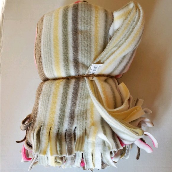 Blanket Throw - Tan Neutral Colors - Picture 3 of 4